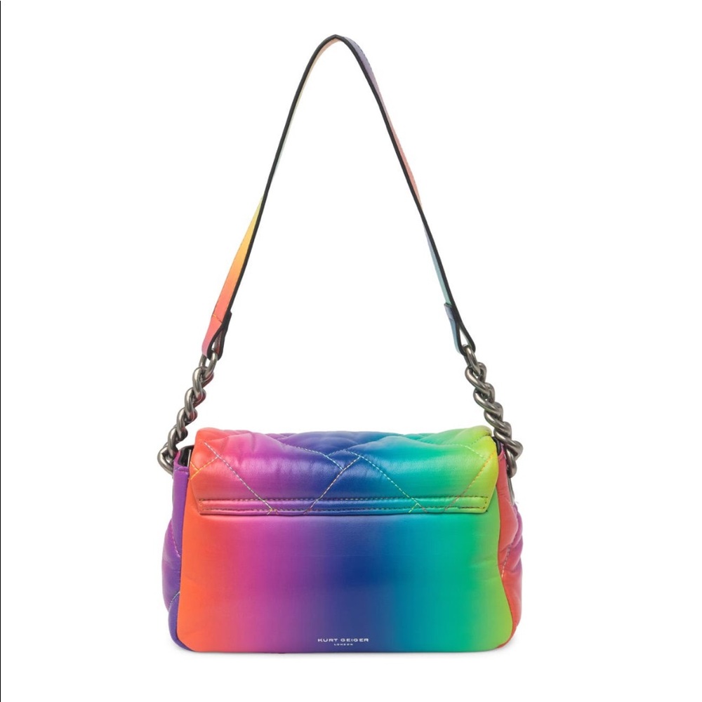 Kurt Geiger Medium Kensington Soft Bag NWT Rainbow Ombre Leather Convertible - Picture 2 of 9